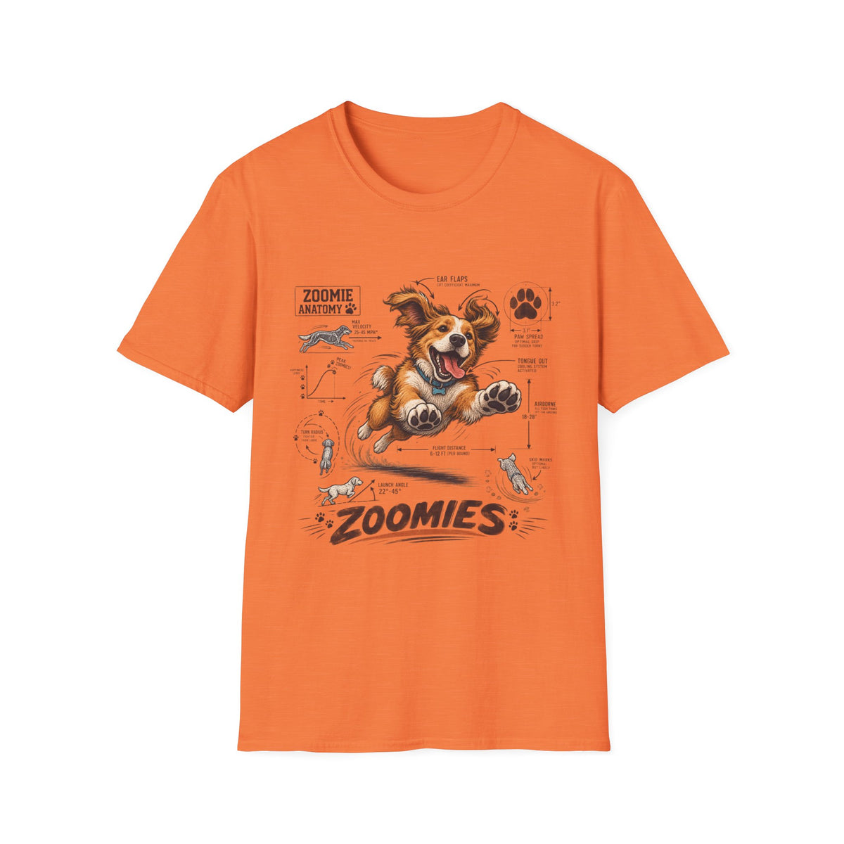Dog Zoomies T-Shirt — Cute Playful Puppy Anatomy Graphic Tee