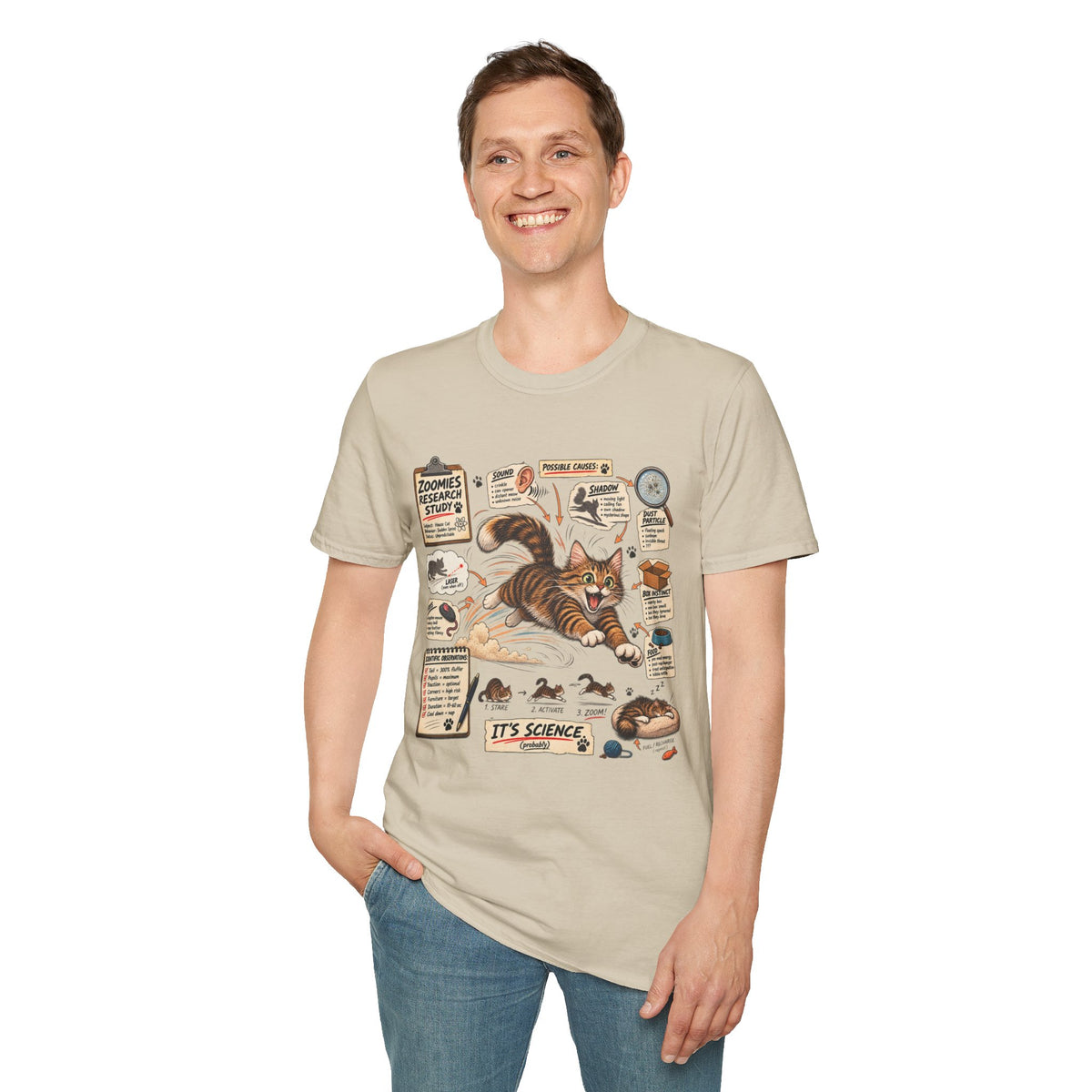 Cat Science T-Shirt — “It’s Science” Zoomies Research Design