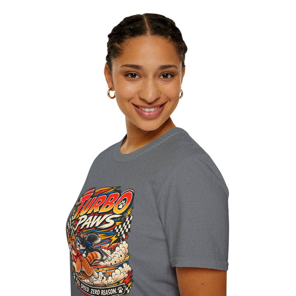 Turbo Paws T-Shirt — Retro Racing Cat Graphic Tee