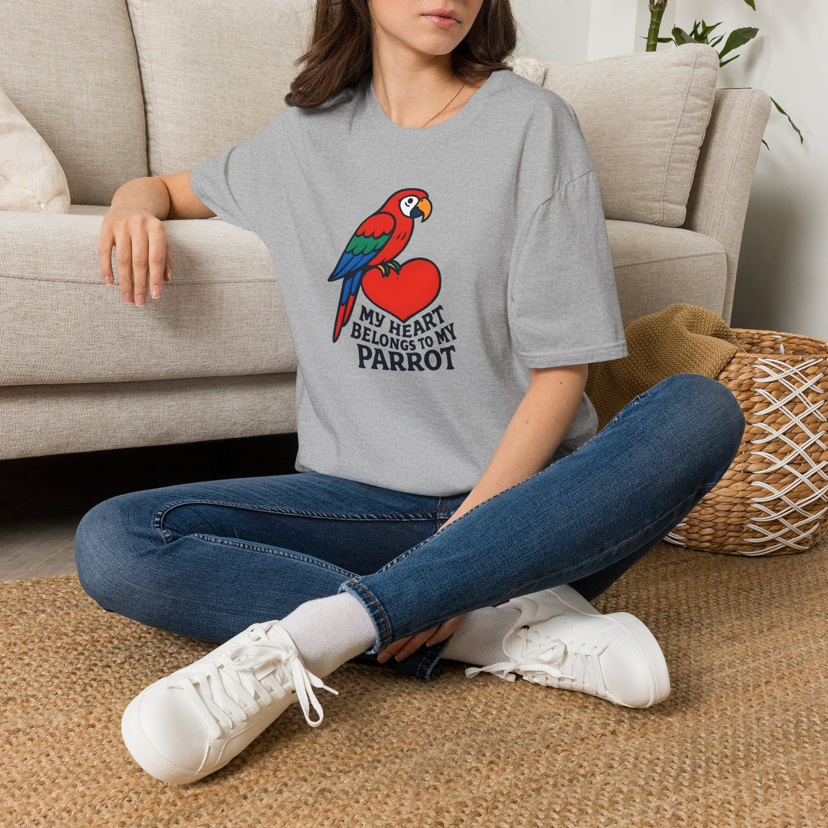 Parrot on Heart T-Shirt