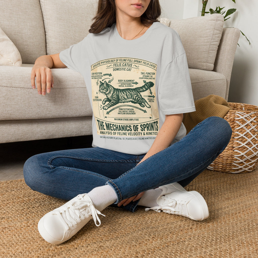 Cat Sprint Anatomy T-Shirt — Felis Catus Vintage Scientific Illustration Tee