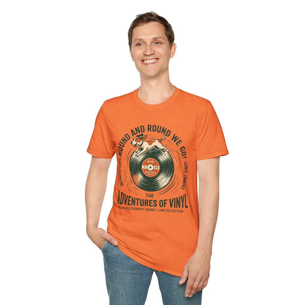 Round and Round We Go Vinyl T-Shirt — The Adventures of Vinyl Retro Record Tee
