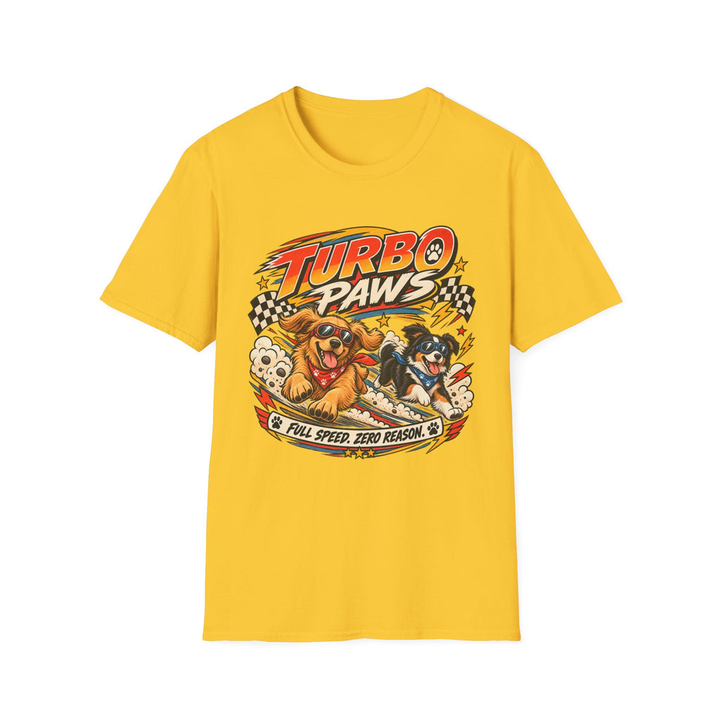 Turbo Paws T-Shirt — Retro Racing Dog Graphic Tee