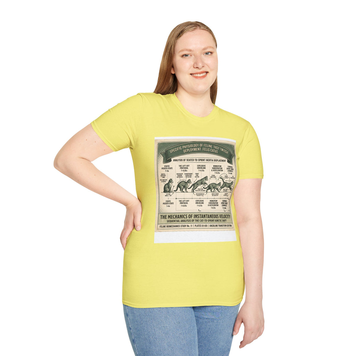Cat Sprint Anatomy T‑Shirt — Vintage Feline Fast Twitch Diagram