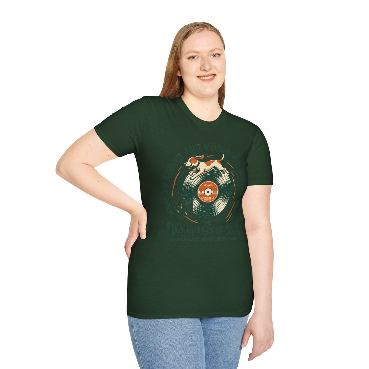 Round and Round We Go Vinyl T-Shirt — The Adventures of Vinyl Retro Record Tee