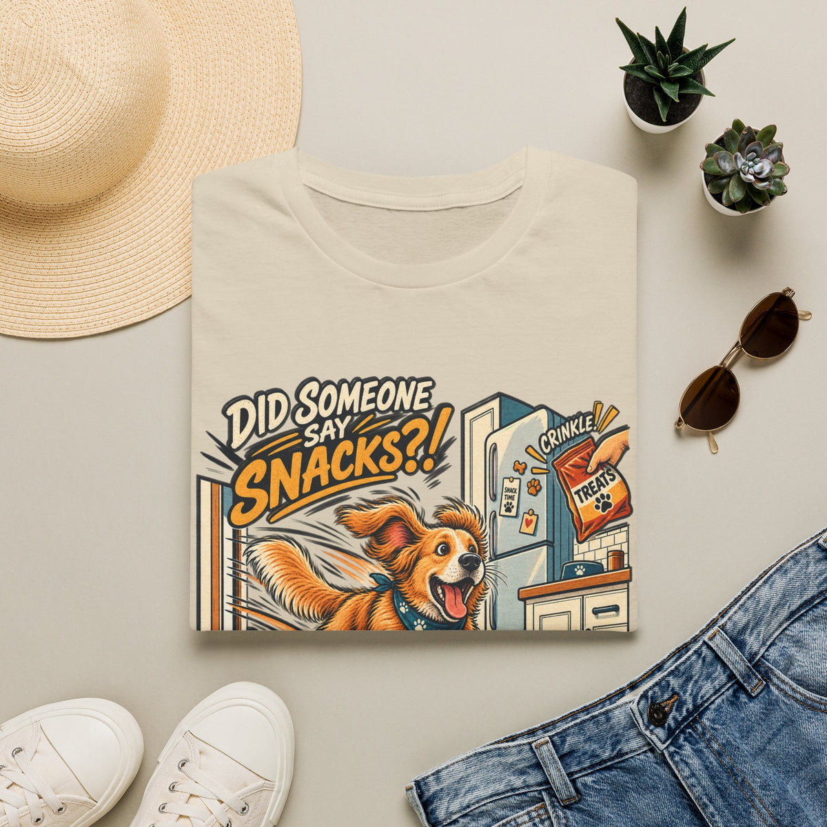 Did Someone Say Snacks? Dog Graphic T-Shirt
