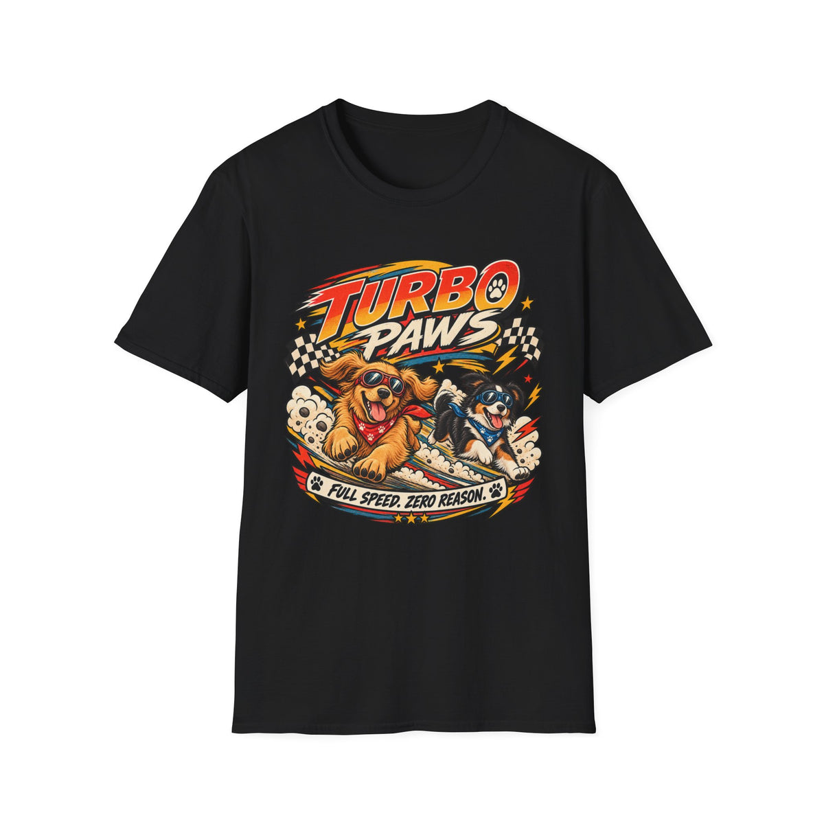 Turbo Paws T-Shirt — Retro Racing Dog Graphic Tee