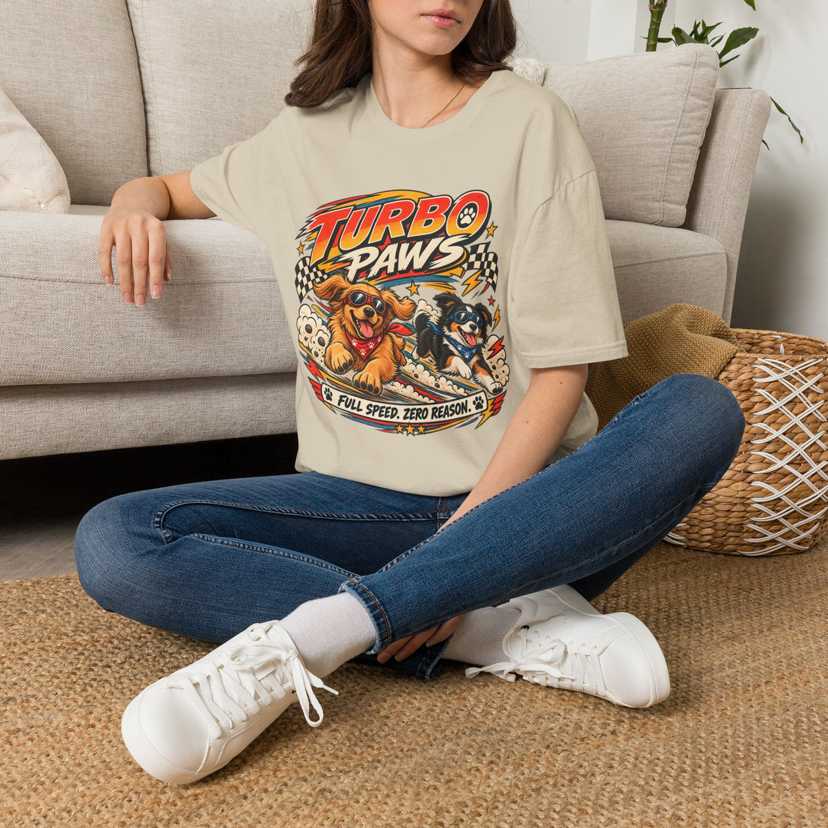 Turbo Paws T-Shirt — Retro Racing Dog Graphic Tee
