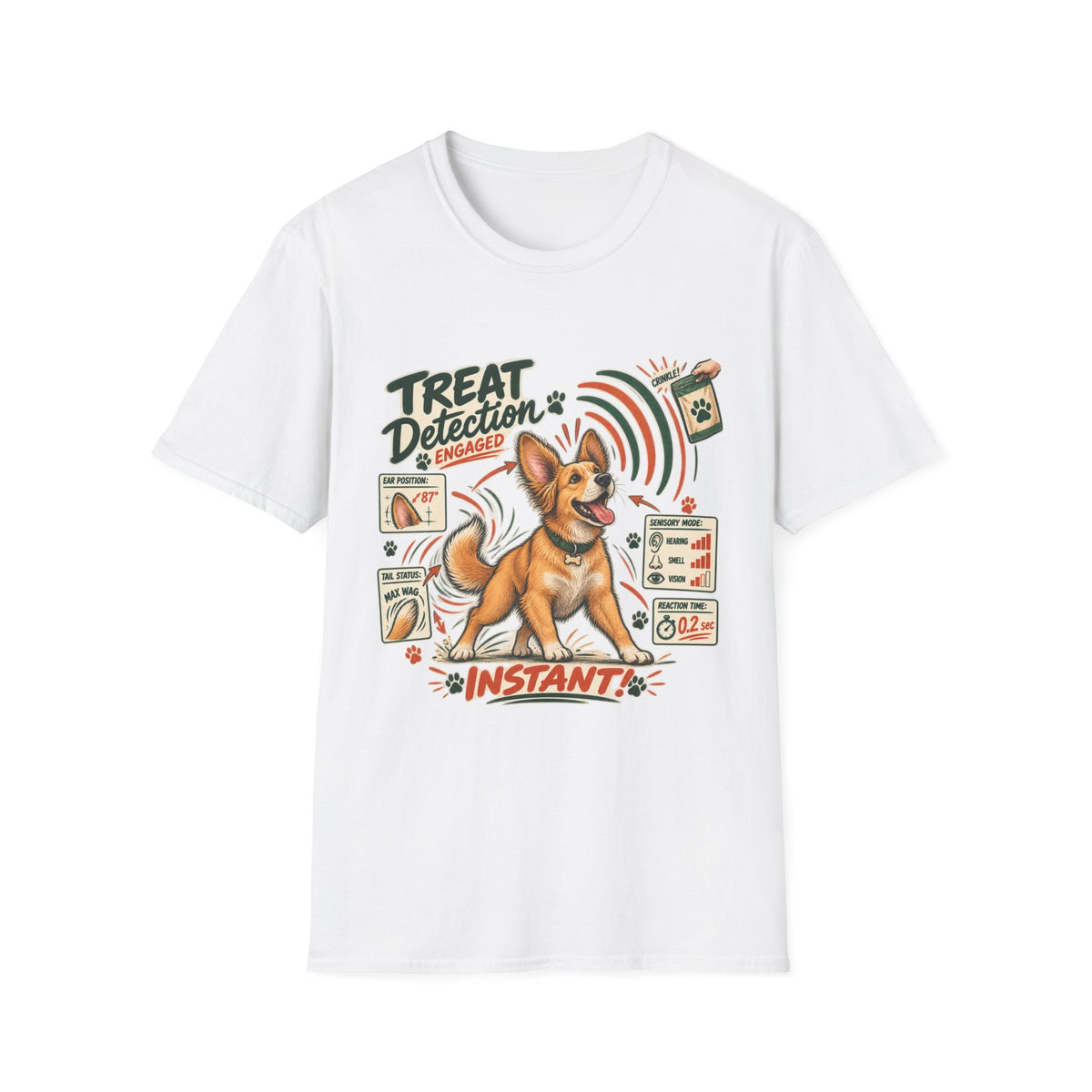 Dog Treat Detection T-Shirt — Funny Corgi ‘Treat Detection: Engaged’ Tee