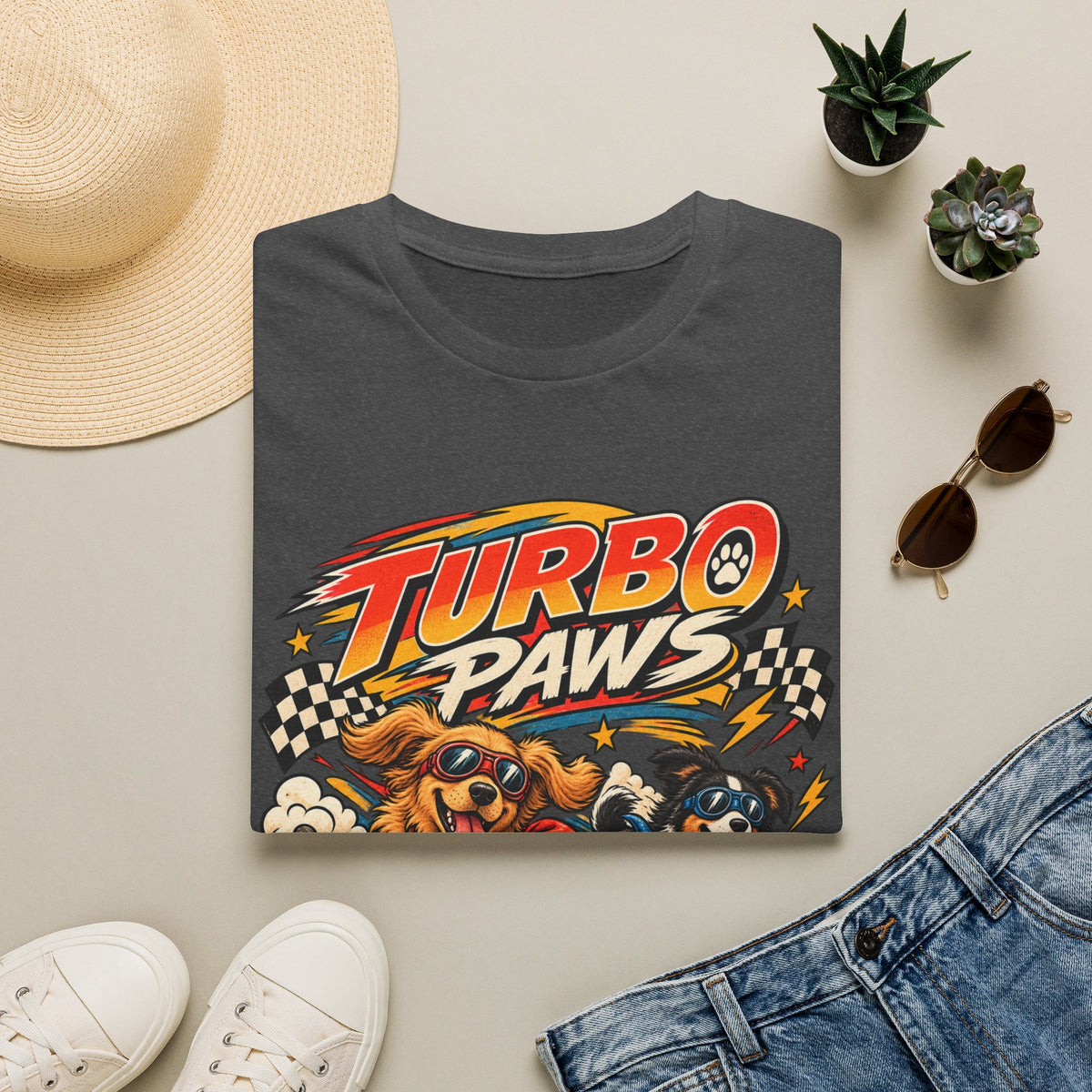 Turbo Paws T-Shirt — Retro Racing Dog Graphic Tee
