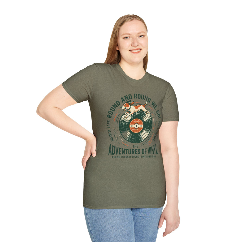 Round and Round We Go Vinyl T-Shirt — The Adventures of Vinyl Retro Record Tee