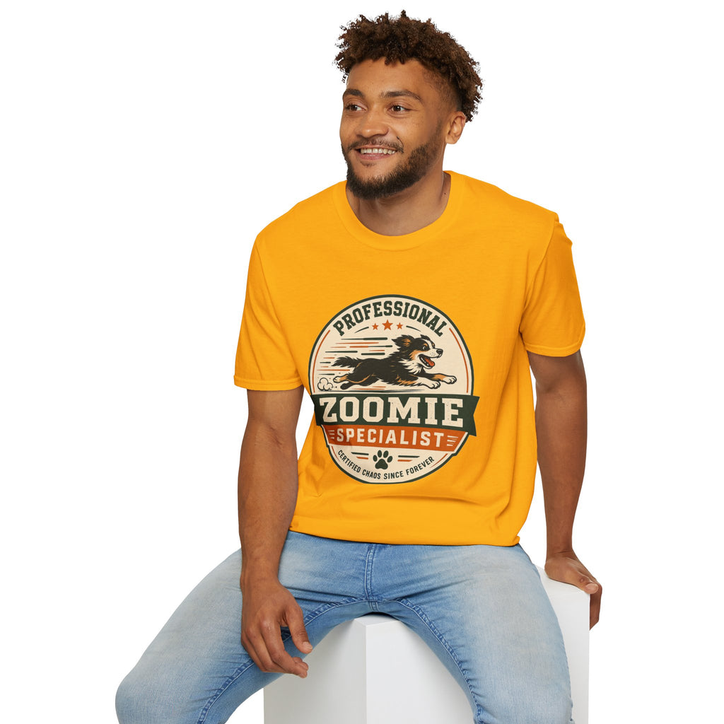 Professional Zoomie Specialist T-Shirt — Funny Dog Running Tee for Dog Lovers