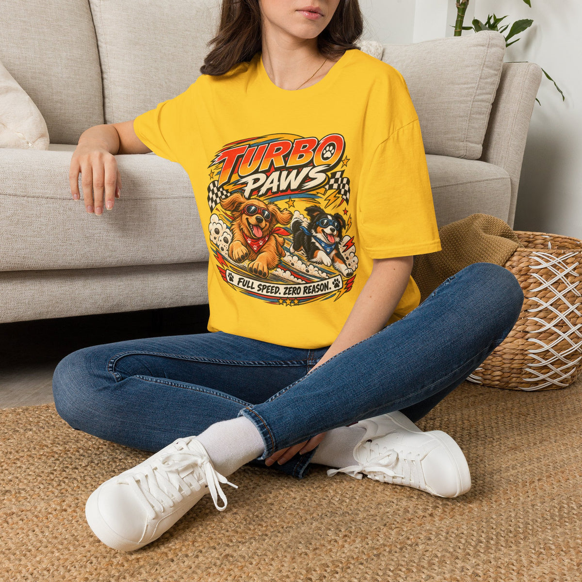 Turbo Paws T-Shirt — Retro Racing Dog Graphic Tee