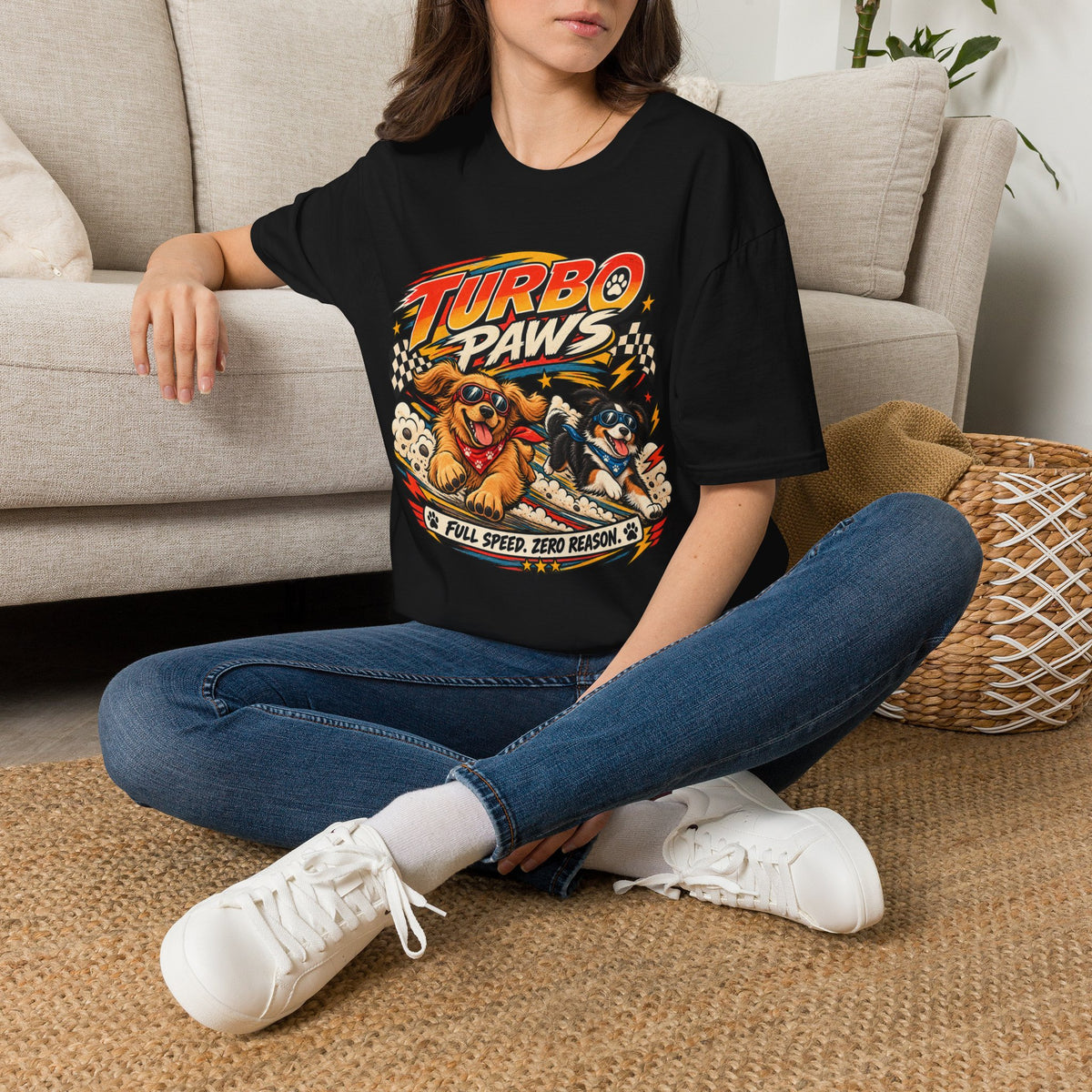 Turbo Paws T-Shirt — Retro Racing Dog Graphic Tee