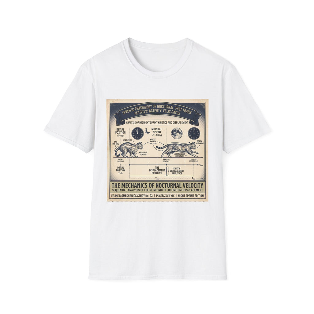 Nocturnal Cat Anatomy T-Shirt – Vintage Feline Physiology Diagram