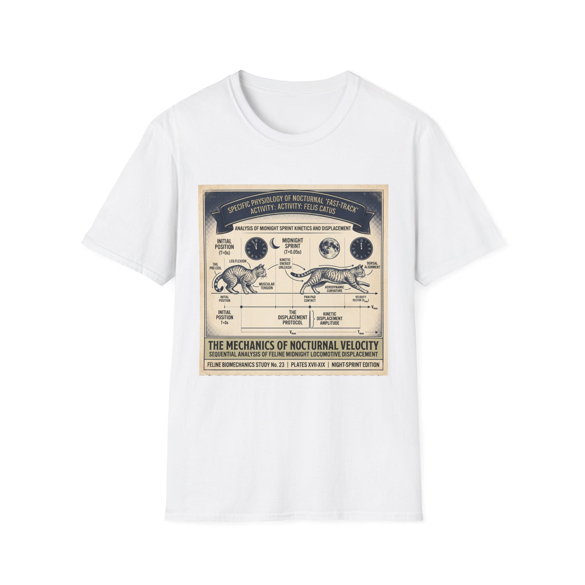 Nocturnal Cat Anatomy T-Shirt – Vintage Feline Physiology Diagram