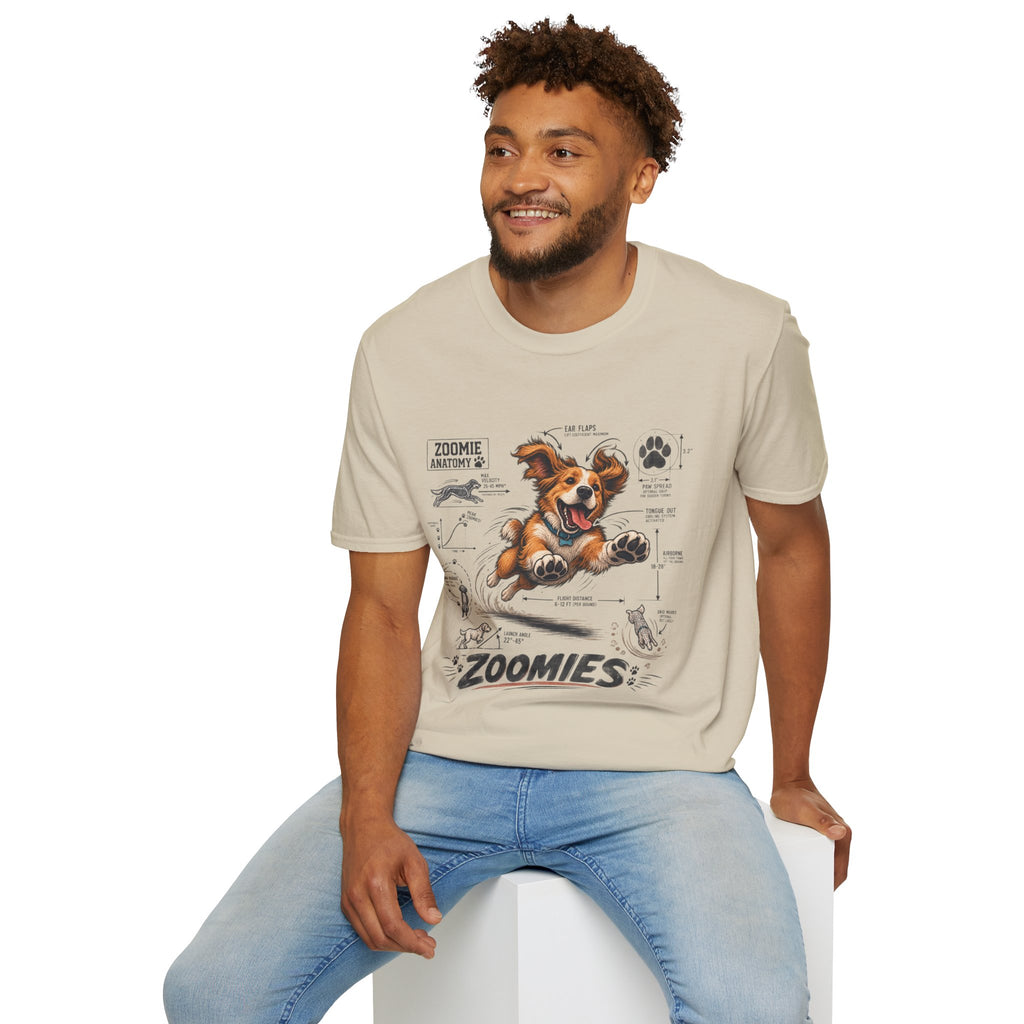 Dog Zoomies T-Shirt — Cute Playful Puppy Anatomy Graphic Tee