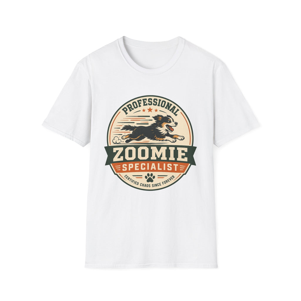 Professional Zoomie Specialist T-Shirt — Funny Dog Running Tee for Dog Lovers