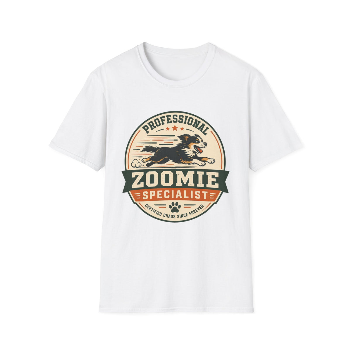 Professional Zoomie Specialist T-Shirt — Funny Dog Running Tee for Dog Lovers