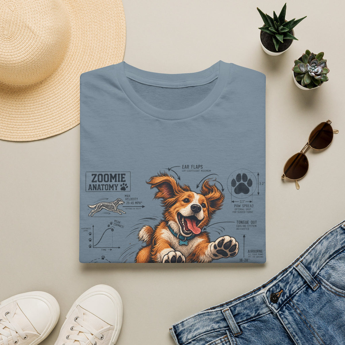 Dog Zoomies T-Shirt — Cute Playful Puppy Anatomy Graphic Tee
