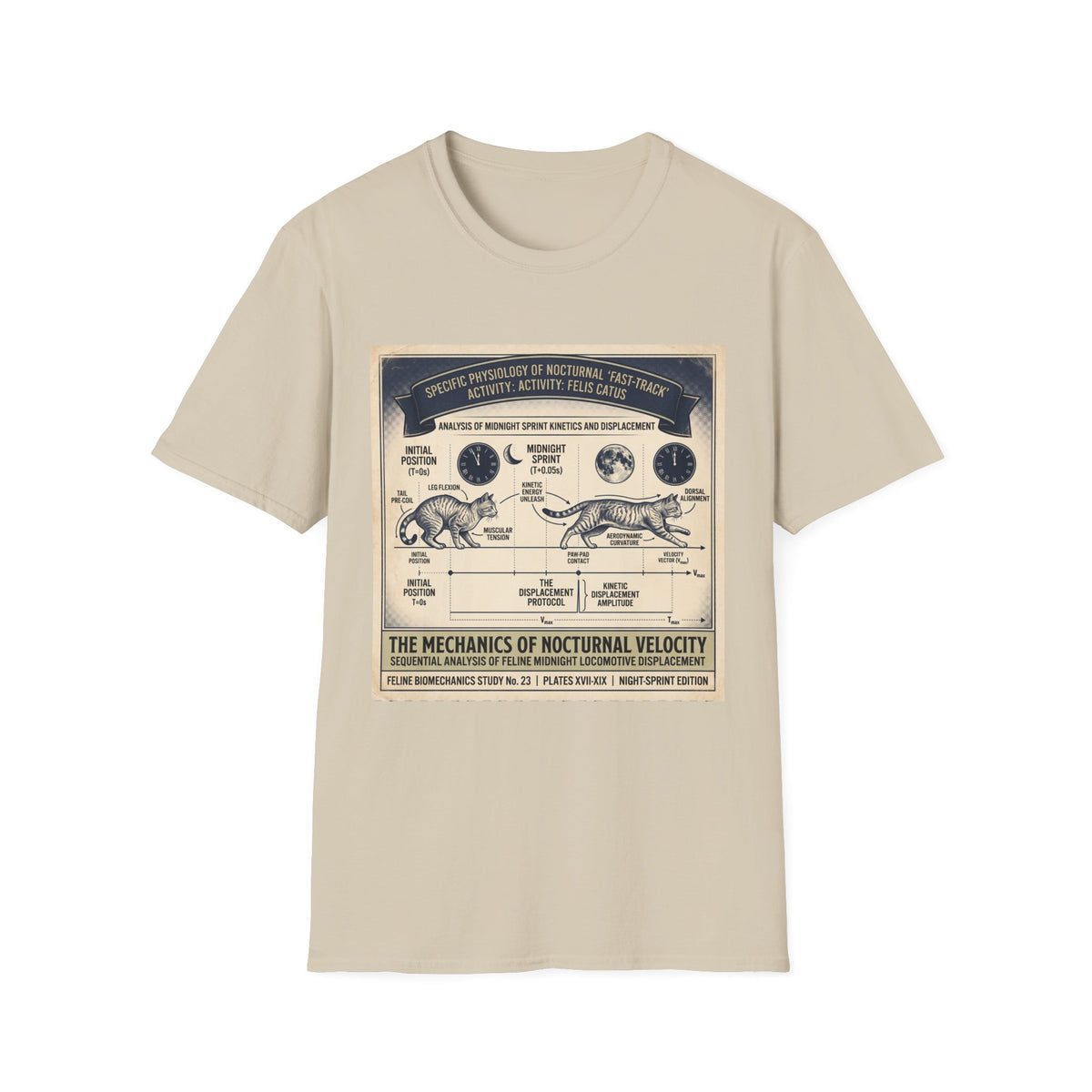 Nocturnal Cat Anatomy T-Shirt – Vintage Feline Physiology Diagram