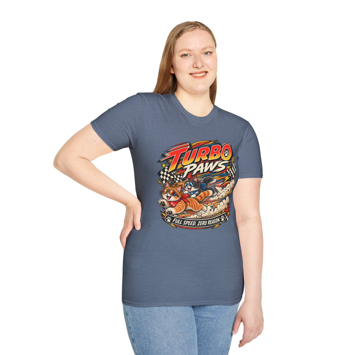 Turbo Paws T-Shirt — Retro Racing Cat Graphic Tee