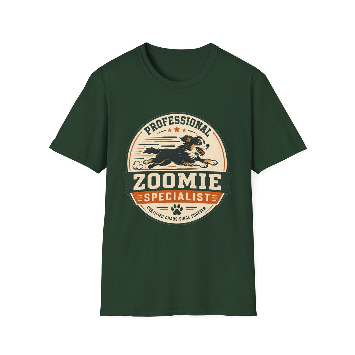 Professional Zoomie Specialist T-Shirt — Funny Dog Running Tee for Dog Lovers