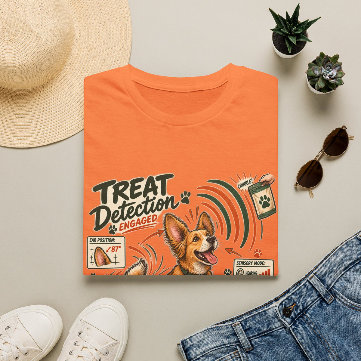 Dog Treat Detection T-Shirt — Funny Corgi ‘Treat Detection: Engaged’ Tee