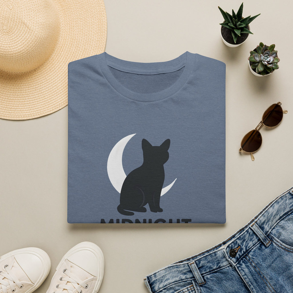 Moonlit Cat Silhouette T-Shirt