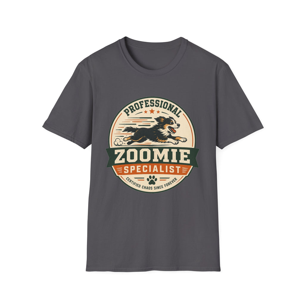Professional Zoomie Specialist T-Shirt — Funny Dog Running Tee for Dog Lovers