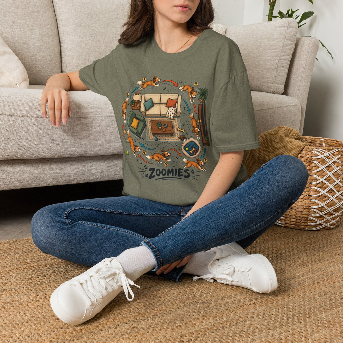 Zoomies Dog T-Shirt — Playful Puppy Housewarming Tee