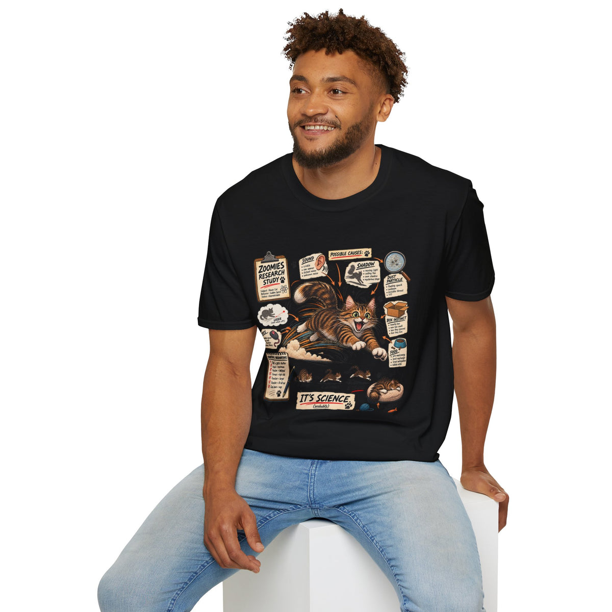 Cat Science T-Shirt — “It’s Science” Zoomies Research Design