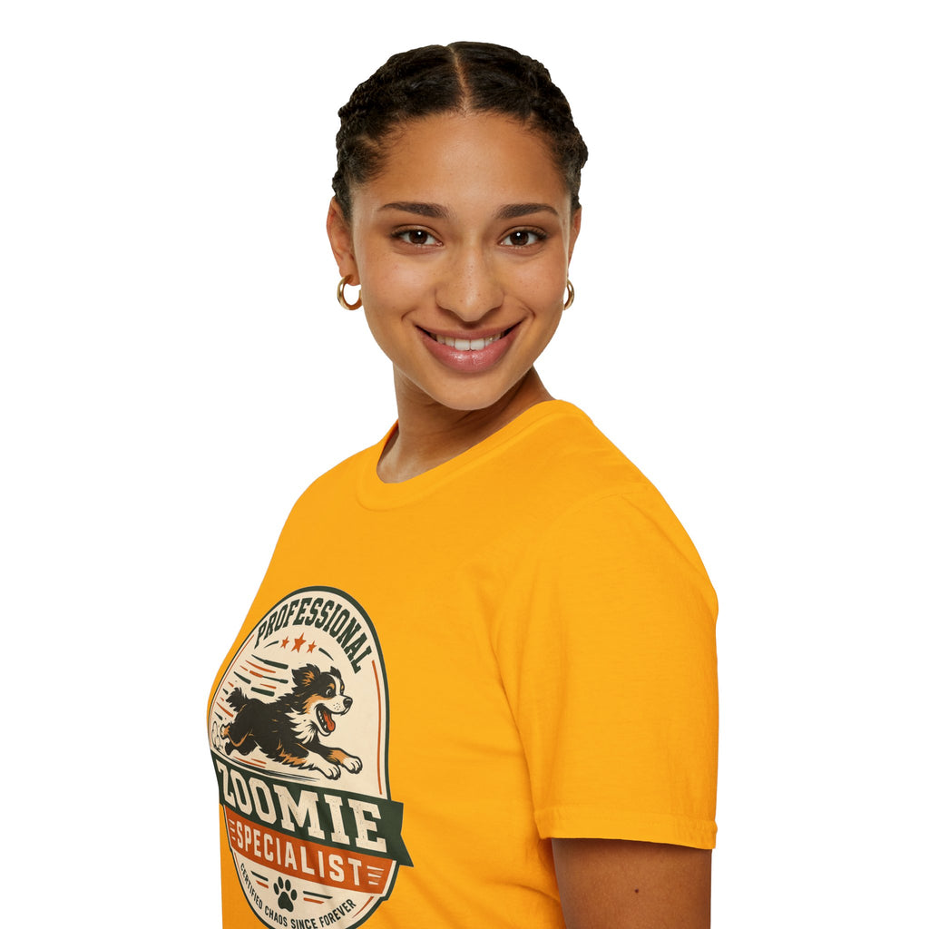 Professional Zoomie Specialist T-Shirt — Funny Dog Running Tee for Dog Lovers