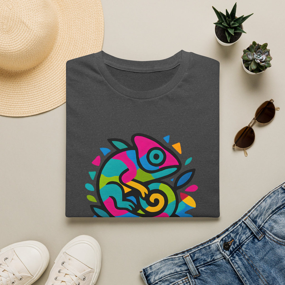 Colorful Chameleon Logo T-Shirt