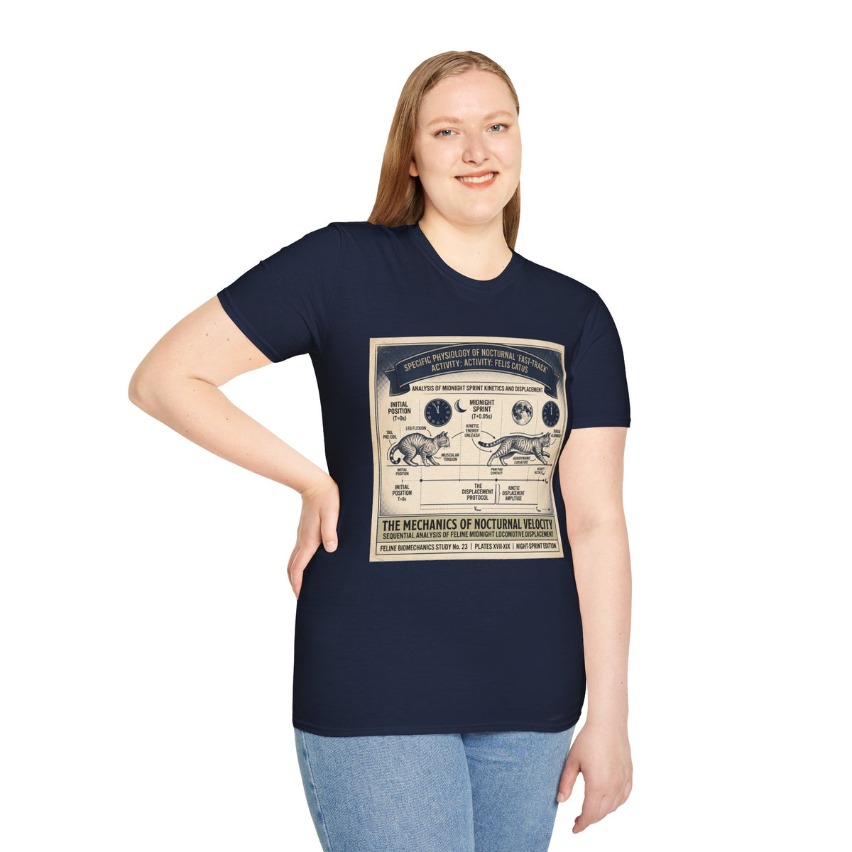 Nocturnal Cat Anatomy T-Shirt – Vintage Feline Physiology Diagram