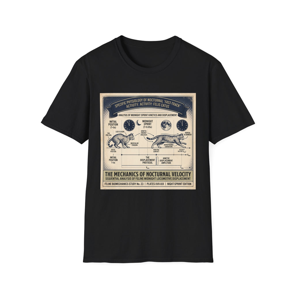 Nocturnal Cat Anatomy T-Shirt – Vintage Feline Physiology Diagram