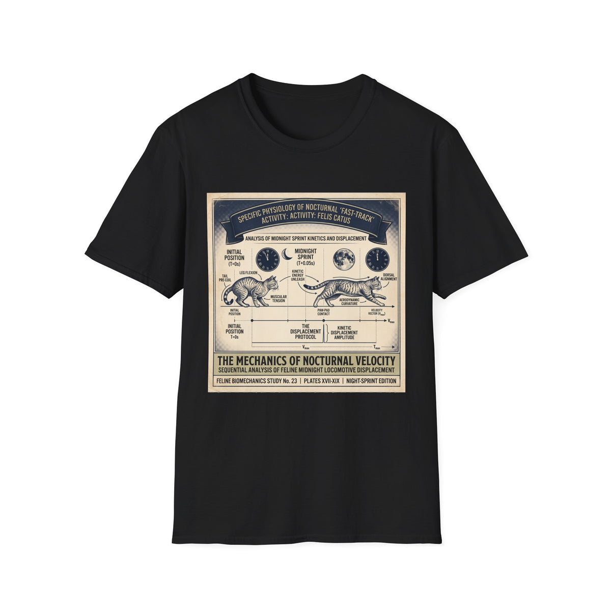 Nocturnal Cat Anatomy T-Shirt – Vintage Feline Physiology Diagram