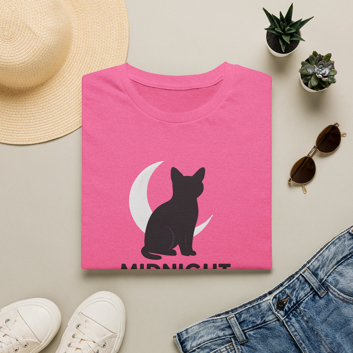 Moonlit Cat Silhouette T-Shirt