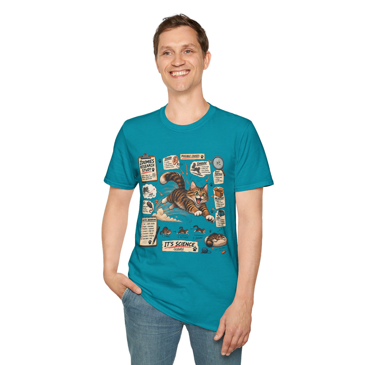 Cat Science T-Shirt — “It’s Science” Zoomies Research Design