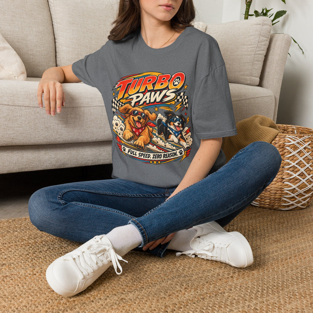 Turbo Paws T-Shirt — Retro Racing Dog Graphic Tee