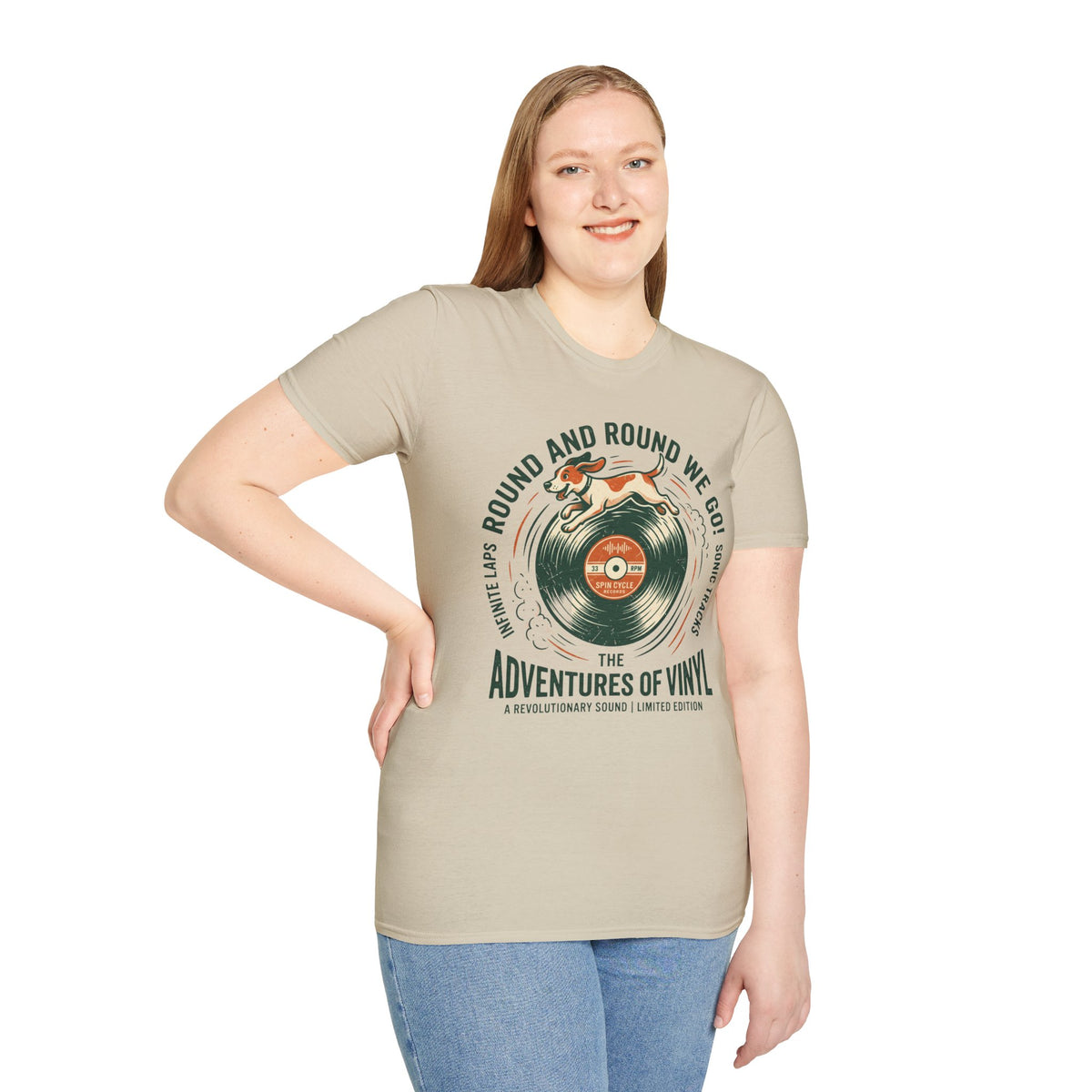 Round and Round We Go Vinyl T-Shirt — The Adventures of Vinyl Retro Record Tee