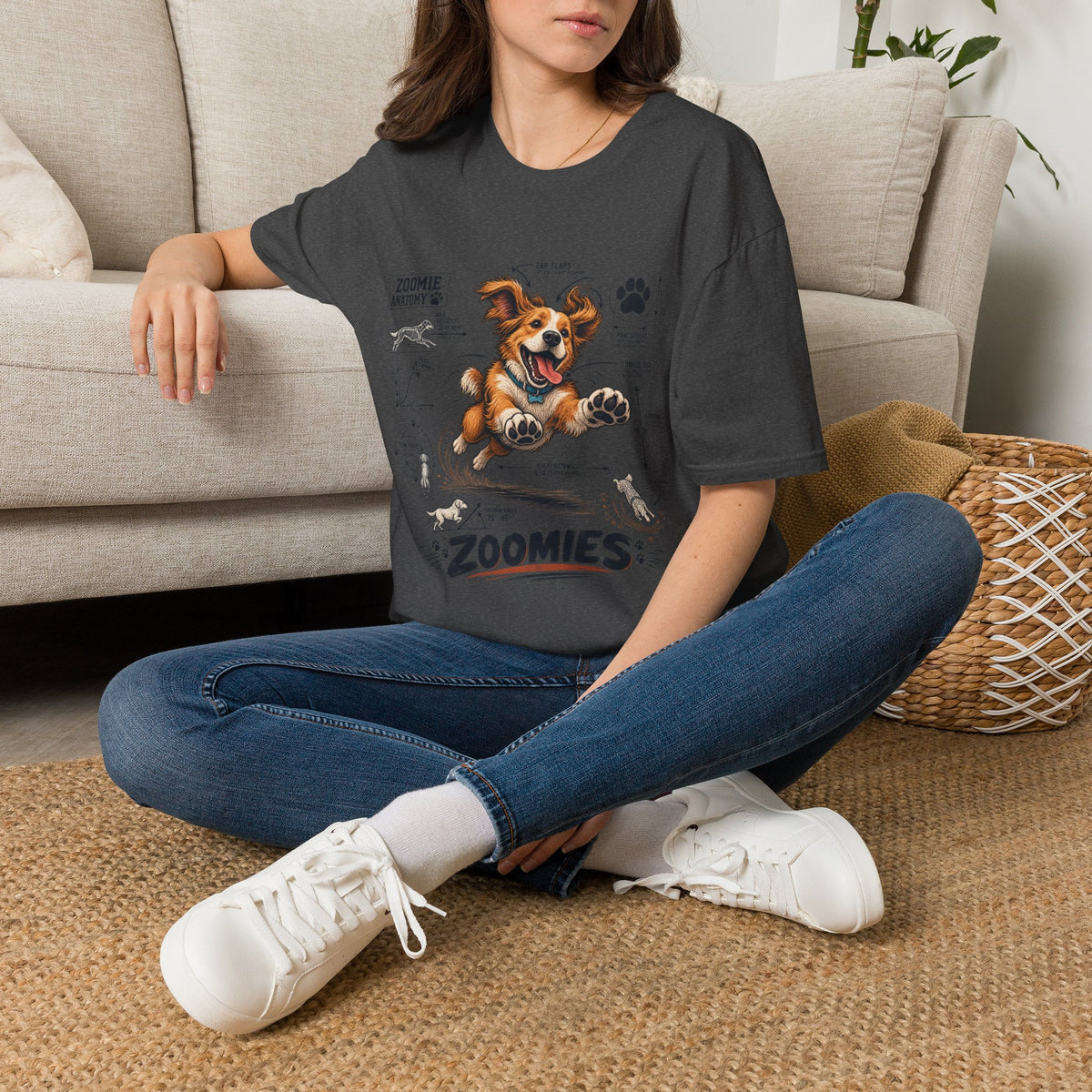 Dog Zoomies T-Shirt — Cute Playful Puppy Anatomy Graphic Tee