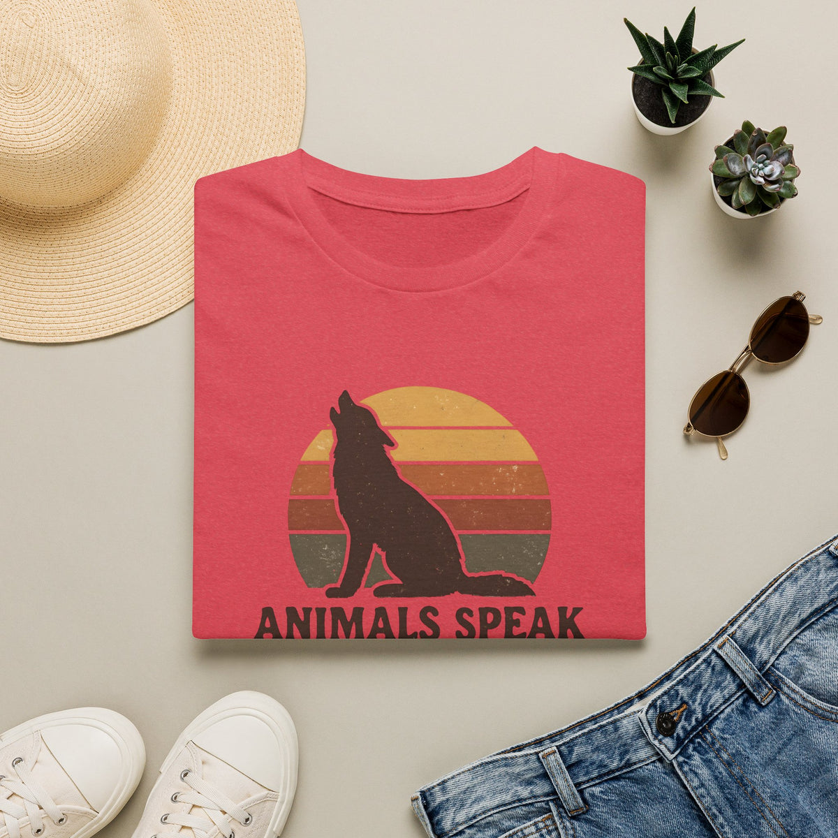 Wolf Silhouette at Sunset T-Shirt