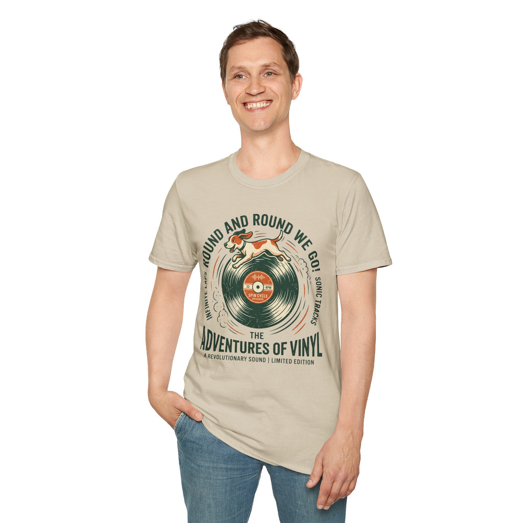 Round and Round We Go Vinyl T-Shirt — The Adventures of Vinyl Retro Record Tee