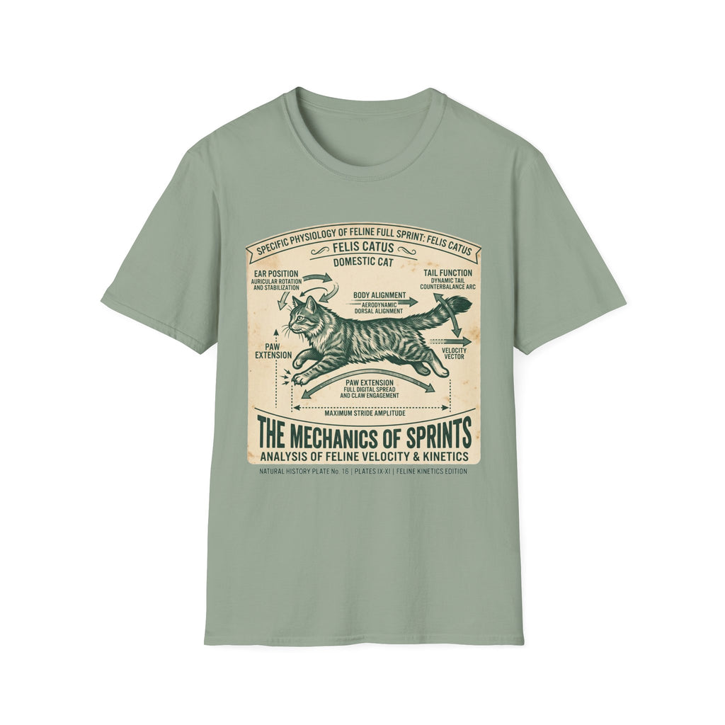 Cat Sprint Anatomy T-Shirt — Felis Catus Vintage Scientific Illustration Tee