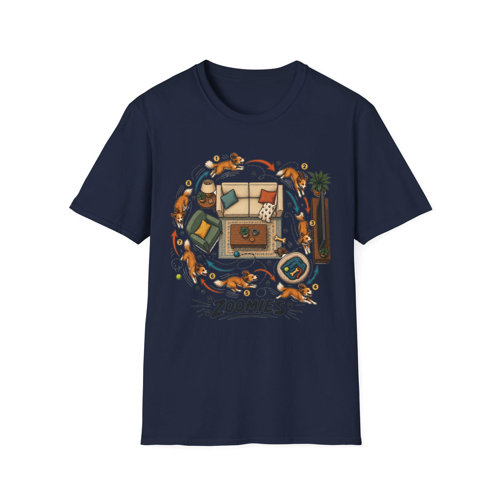 Zoomies Dog T-Shirt — Playful Puppy Housewarming Tee