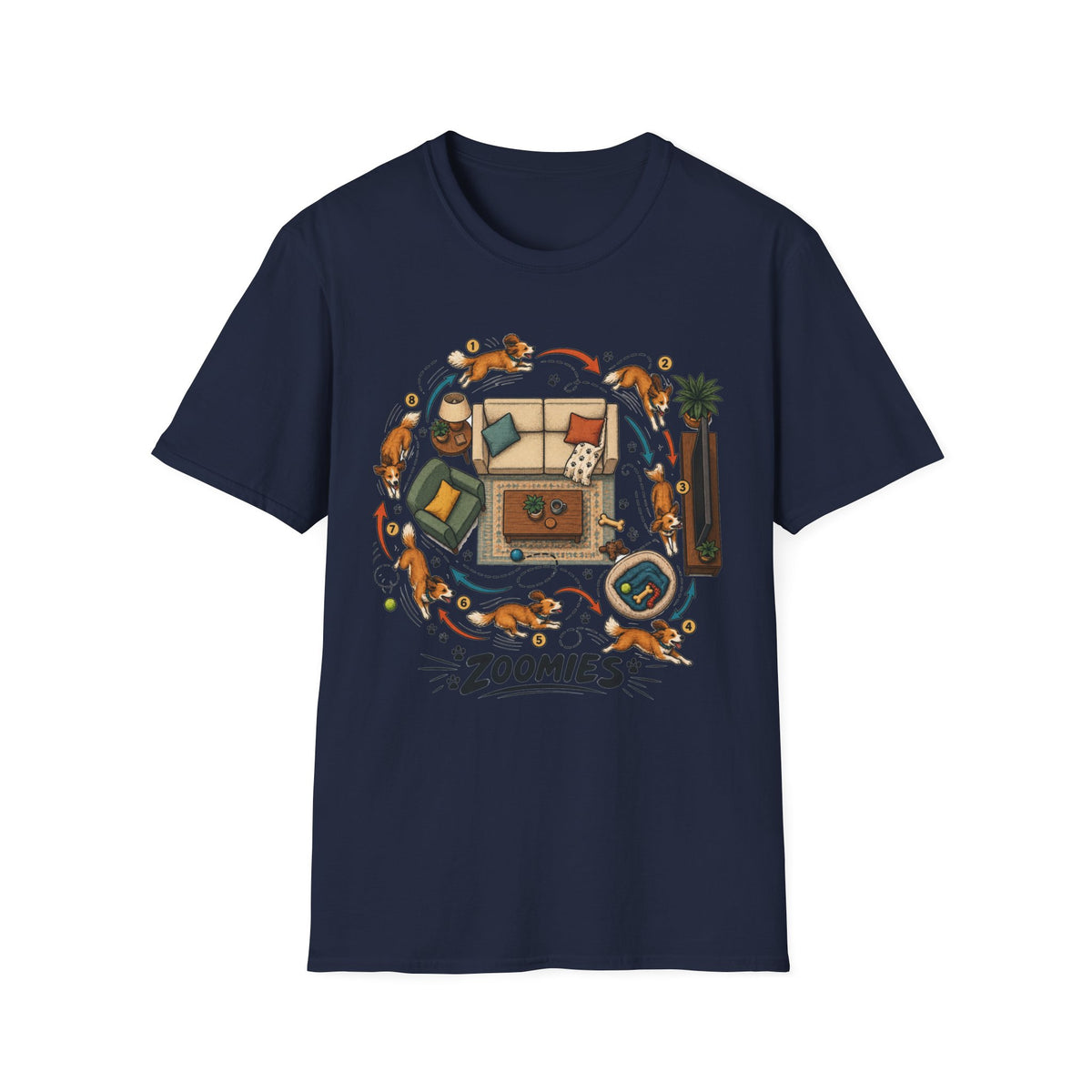 Zoomies Dog T-Shirt — Playful Puppy Housewarming Tee