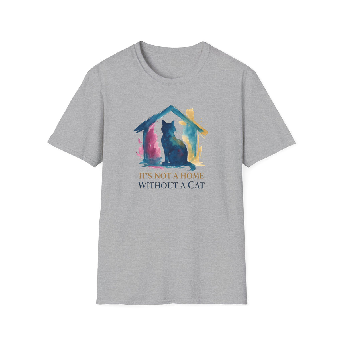 Watercolor Cat Inside House T-Shirt
