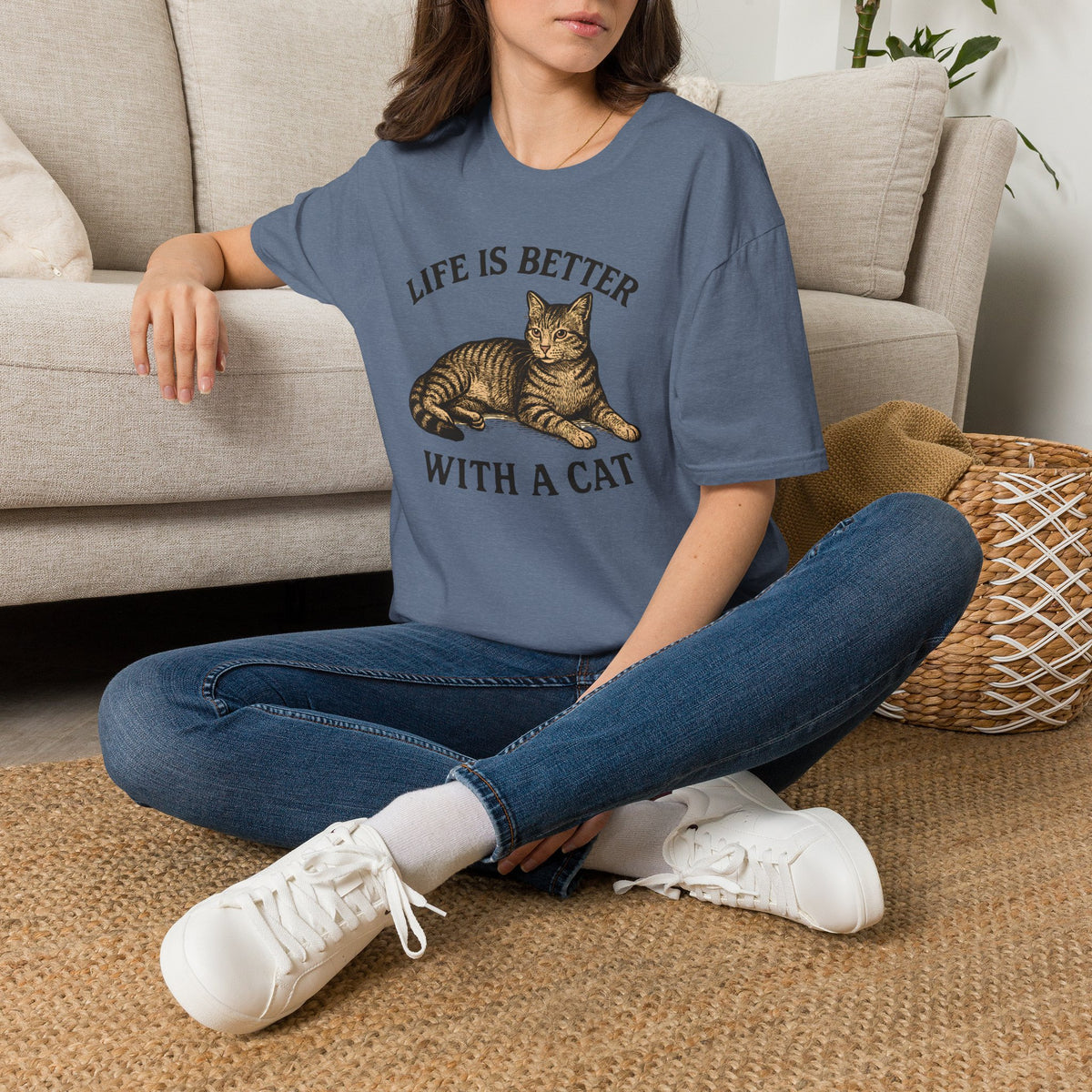 Cat With Slogan T-Shirt