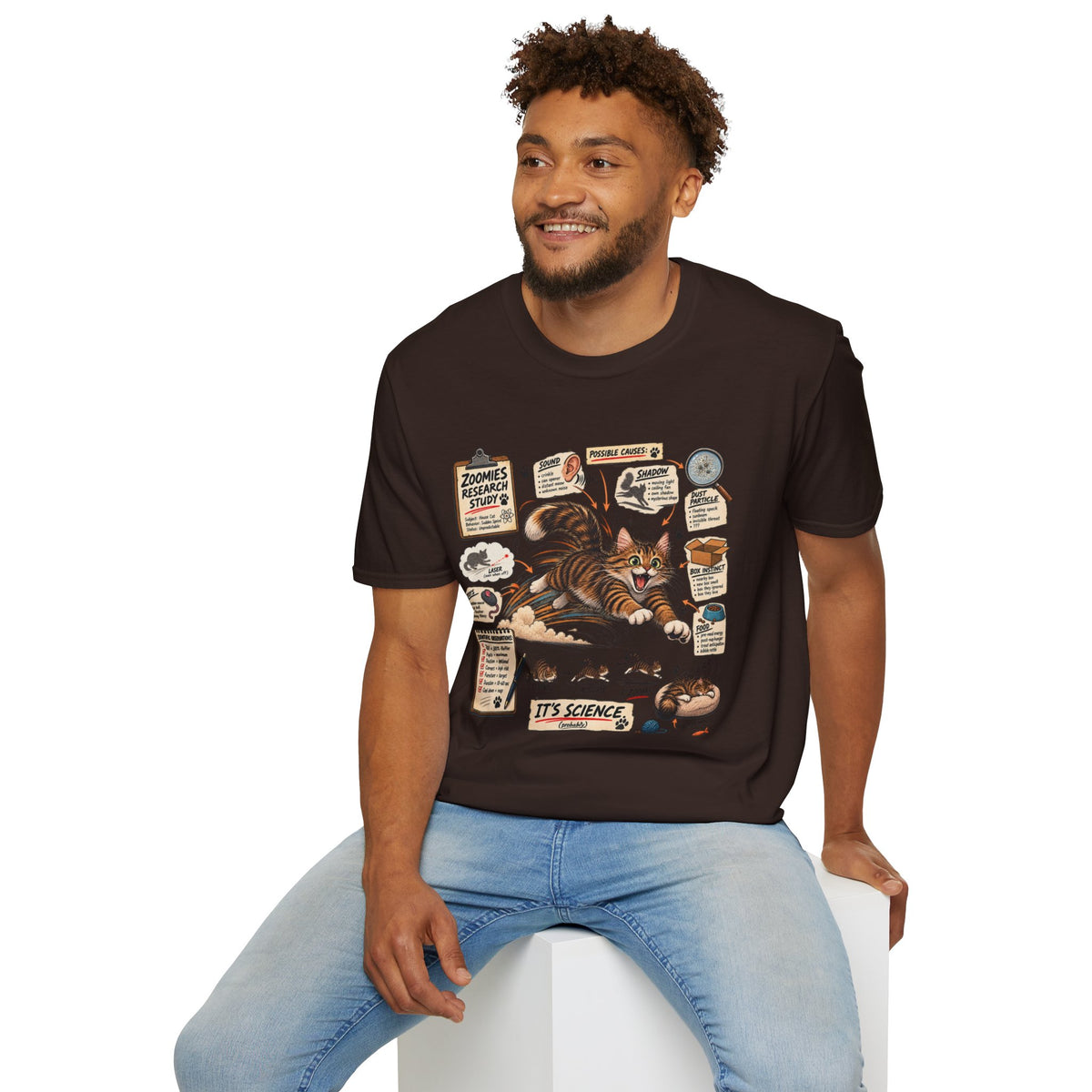Cat Science T-Shirt — “It’s Science” Zoomies Research Design